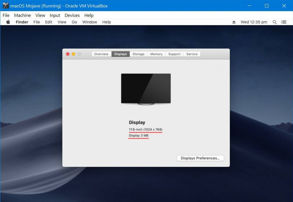 Fix macOS Mojave Screen Resolution on VirtualBox