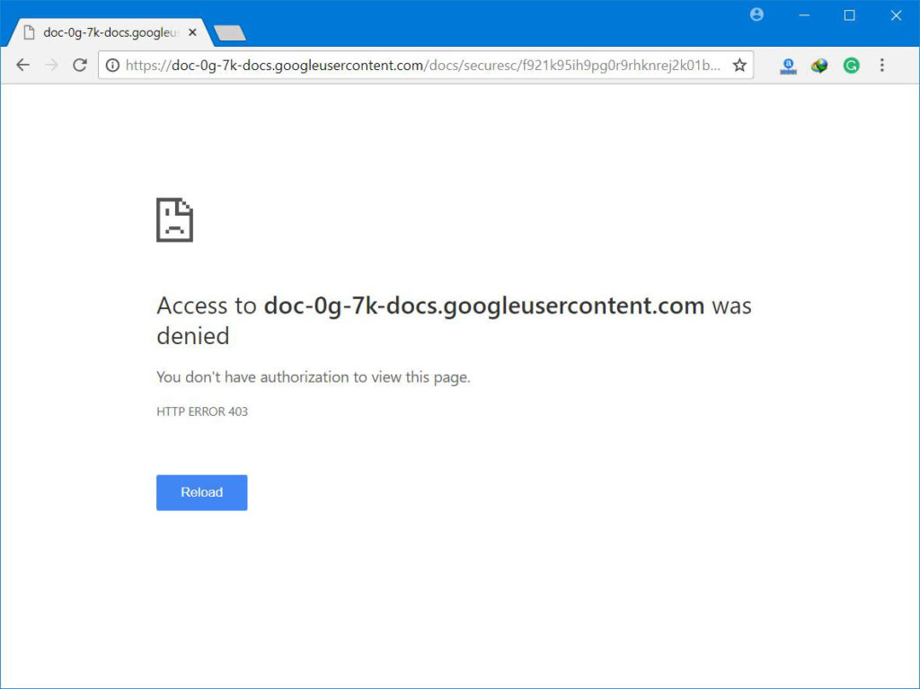 Fix Google Drive Authorization (HTTP 403) Error