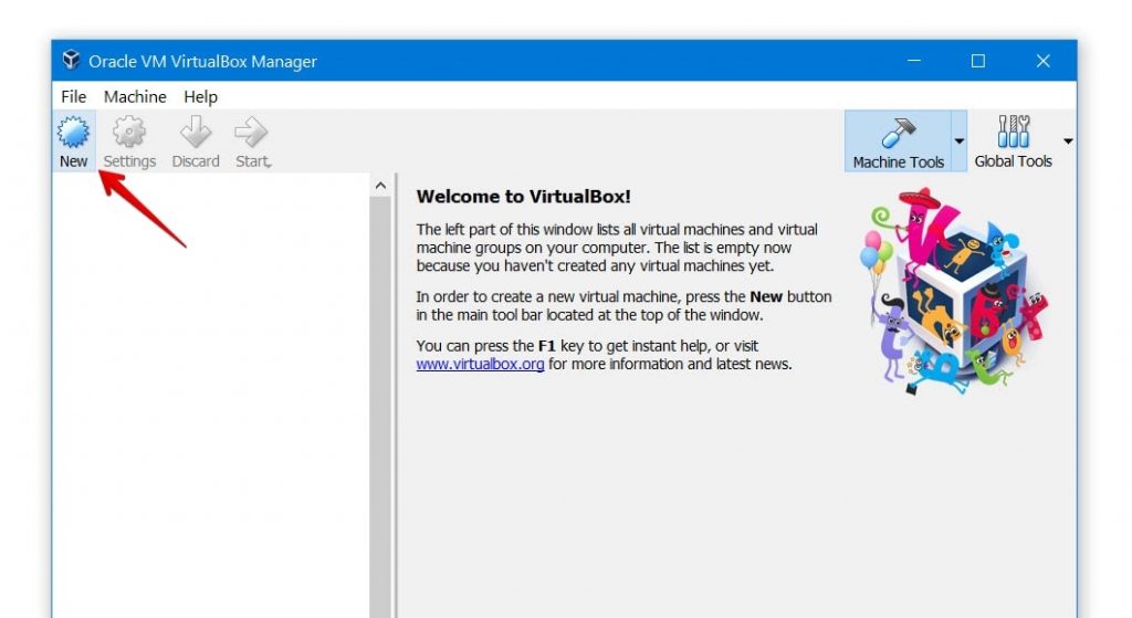 Launch Oracle VM VirtualBox