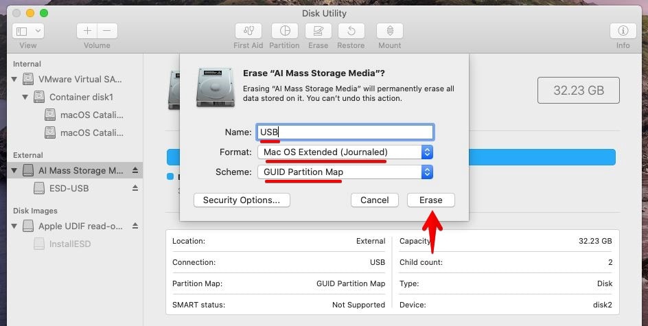 Create macOS Catalina Bootable USB Installer Windows