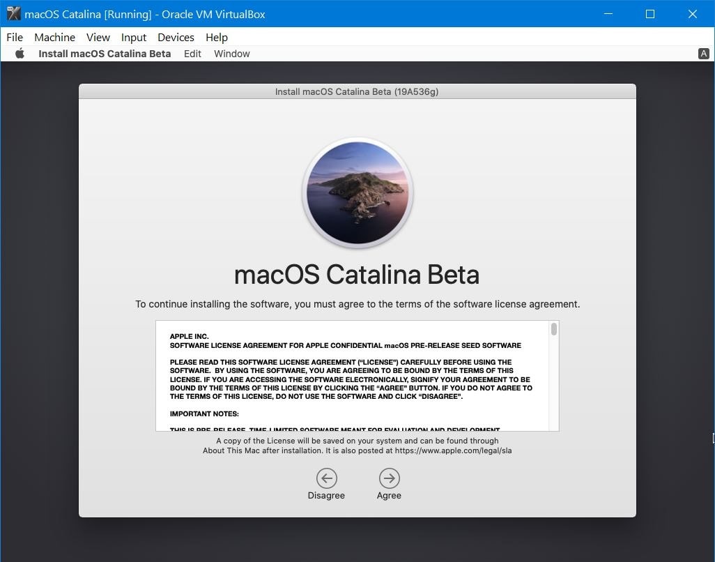 Install macOS Catalina on VirtualBox on Windows