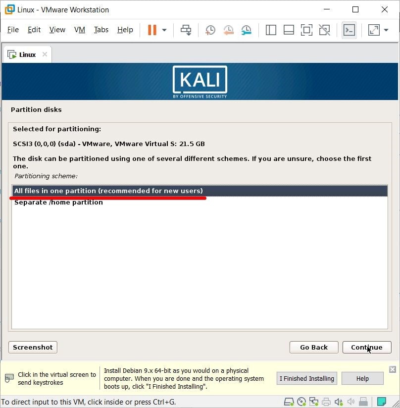 how to install Kali Linux on VMware or VirtualBox on Windows PC