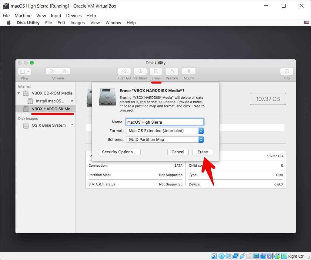 Install macOS High Sierra on VirtualBox on Windows PC