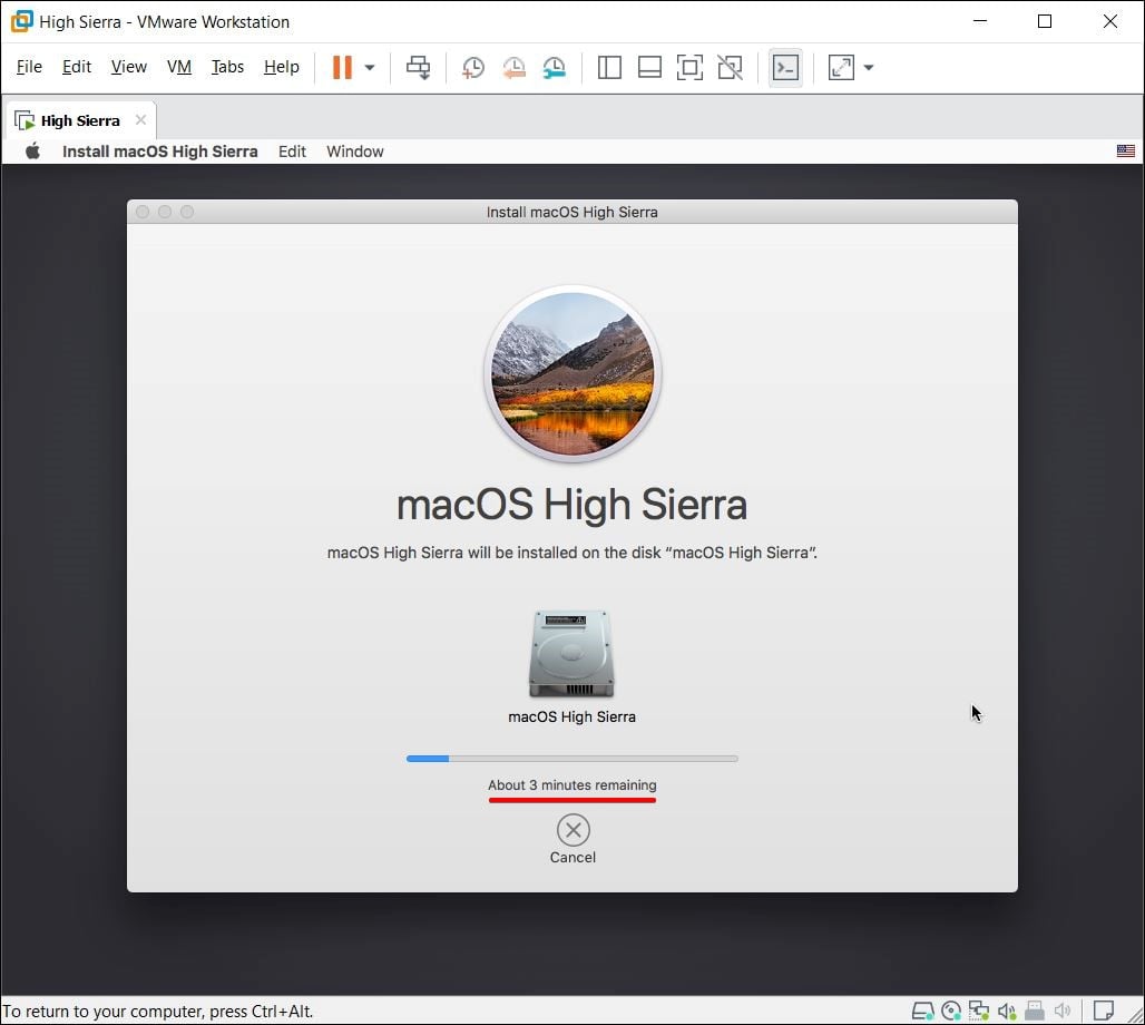 Install macOS High Sierra on VMware on Windows PC