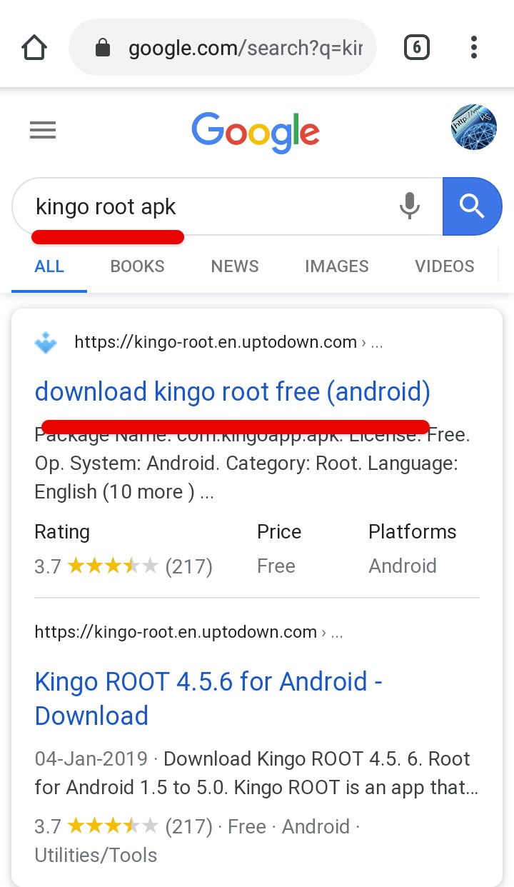 Search for Kingo Root