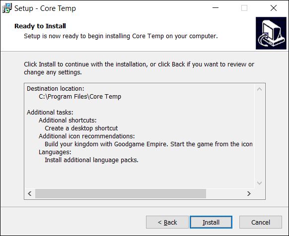 Install CoreTemp