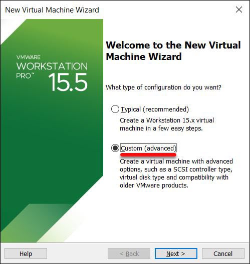 Create A New Virtual Machine Wizard