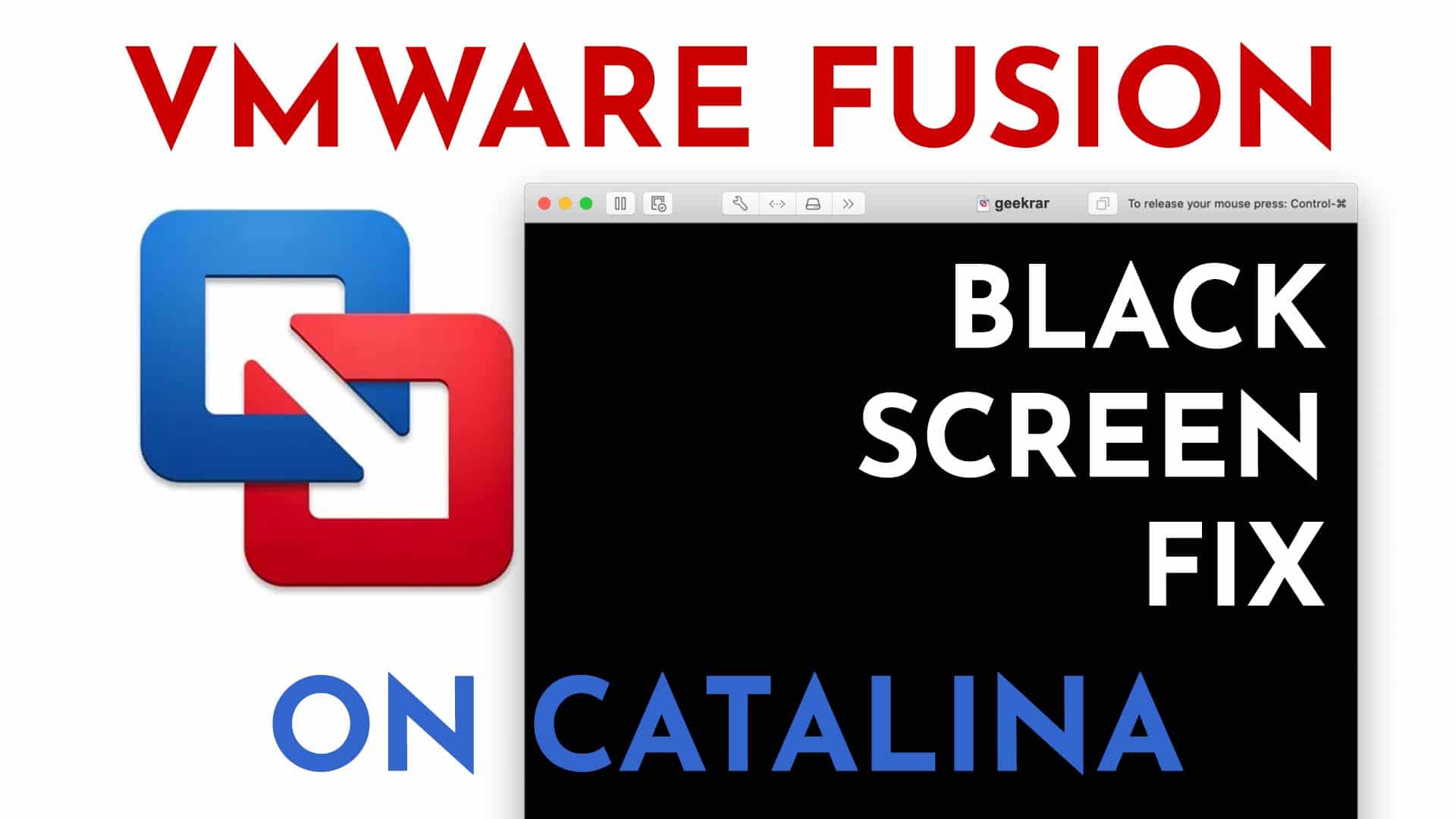 vmware fusion catalina black screen