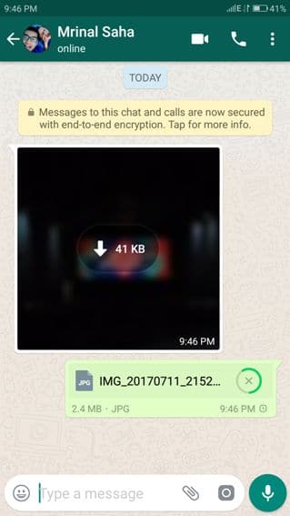 Send a Photo in WhatsApp in its Original Size